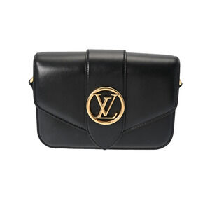 Louis Vuitton LV Pont Neuf Black Leather Shoulder Bag